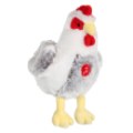 Gipsy Peluche Poule Sonore Blanche et Grise - 22 cm