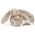 Baby Jellycat Doudou Couverture Lapin Beige Bashful