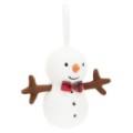 Jellycat Peluche Mini Bonhomme de Neige à suspendre Festive Folly