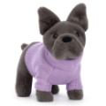 Jellycat Peluche Chien Bouledogue Francais Pull Violet