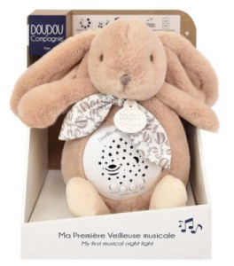 Peluche Veilleuse Musicale Lapin Beige Lapin Doudou