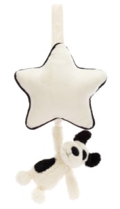 Peluche Musicale Chien Noir et Blanc Bashful