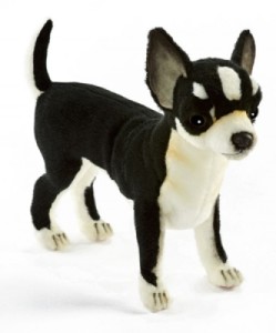 Peluche Chien Chihuahua Noir et Blanc