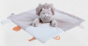 Doudou Dinosaure Tricératops Ops Gris