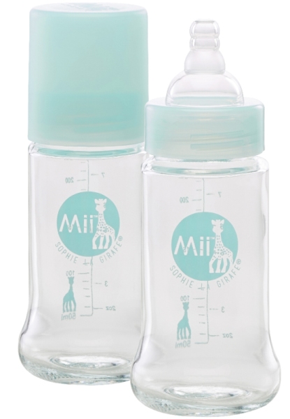 Mii Sophie La Girafe Feeding Bottle, glass - 4 oz 