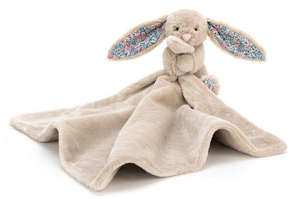 Jellycat - Doudou plat lapin beige Blossom Bea - L: 5 cm x l : 22 cm x H:  25 cm