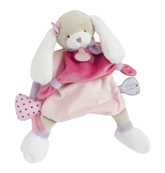 Marionnette à main Lapin Cerise rose - Doudou et compagnie