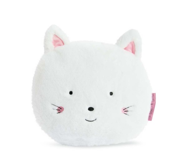 Doudou et Compagnie Peluche Coussin Chat Rose Aussi Doux