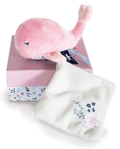 Doudou et Compagnie Peluche Baleine Rose et Doudou Sous Océan