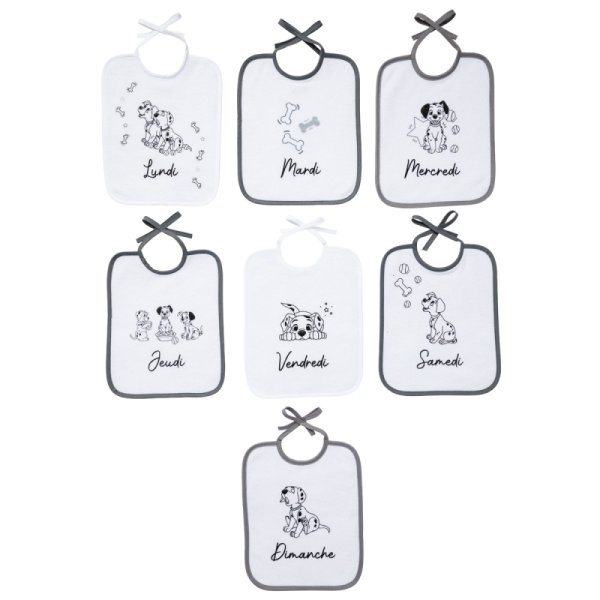 Babycalin Lot de 7 Bavoirs Journalier 101 Dalmatien