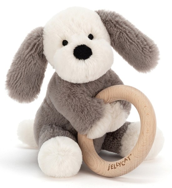 Jellycat Peluche Hochet Chien Shooshu - 14 cm