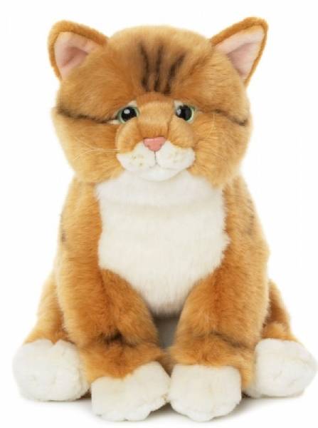 Peluche chat roux blanc noir 33 cm Doudouplanet Livraison Gratuite 24 48h