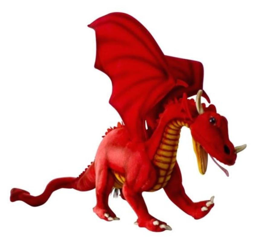 peluche dragon rouge