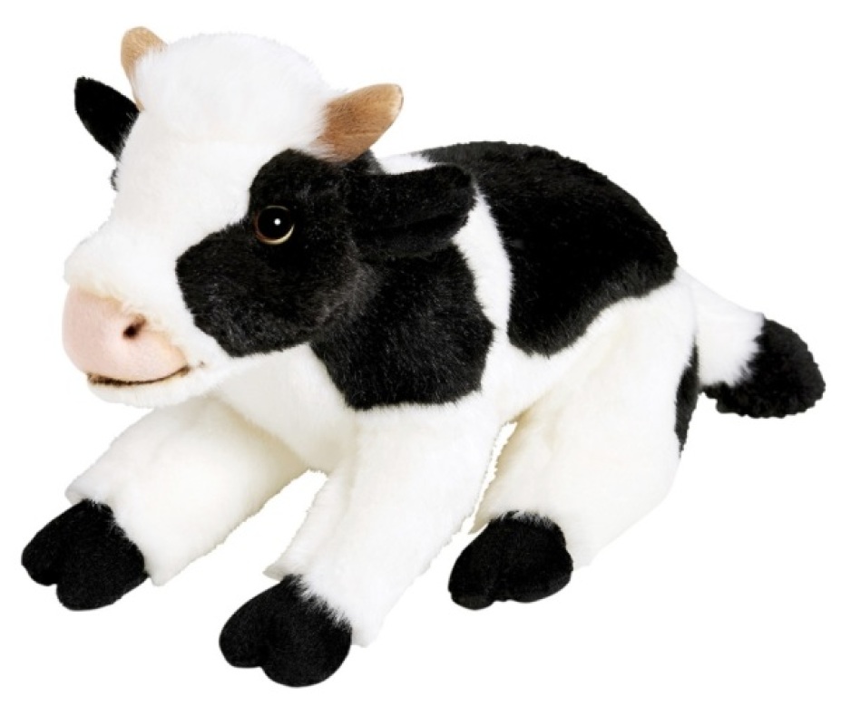 doudou vache noir et blanc