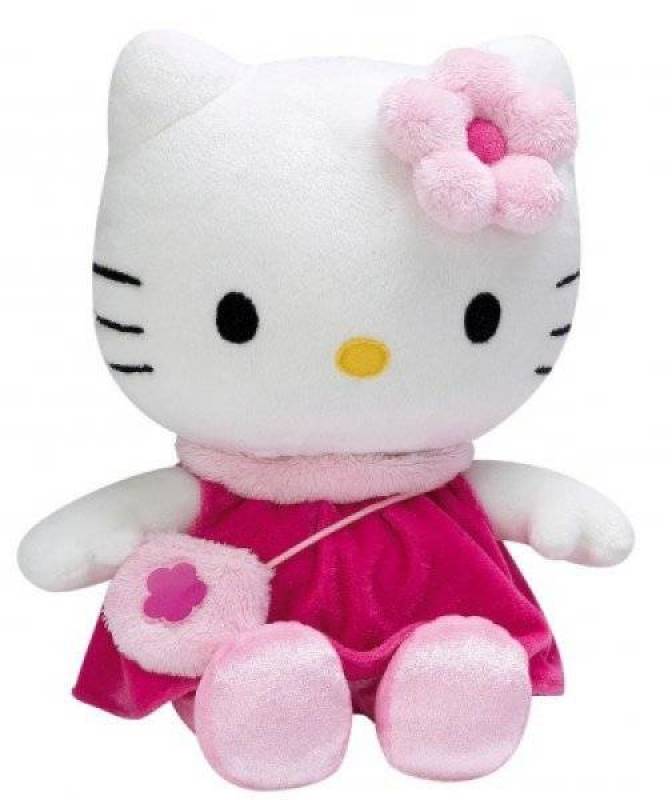 Jemini Peluche  hello  kitty  robe rose 27  cm 