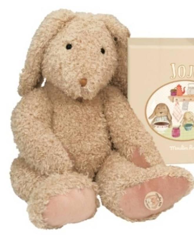 Moulin Roty - Peluche lapin jeannot vite un câlin 42 cm