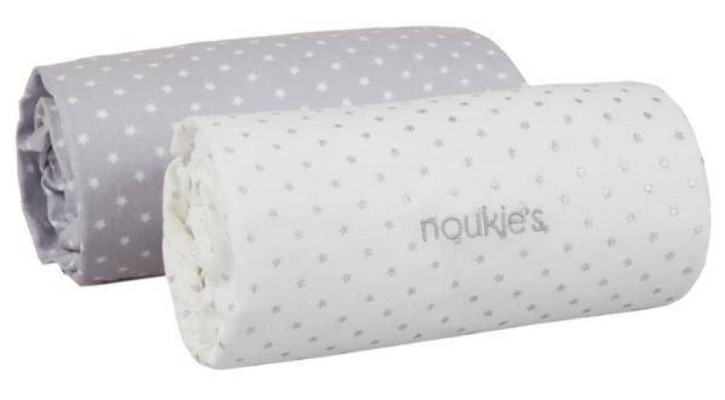 Noukies Tour De Lit Bleu Cocon Gris Motif Poudre Detoiles Matelas Et Linge De Lit Accessoires De Literie