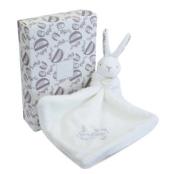 Doudou Lapin avec Mouchoir Lapin Doudou Blanc