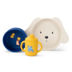 Coffret Repas Silicone Puce et Pilou