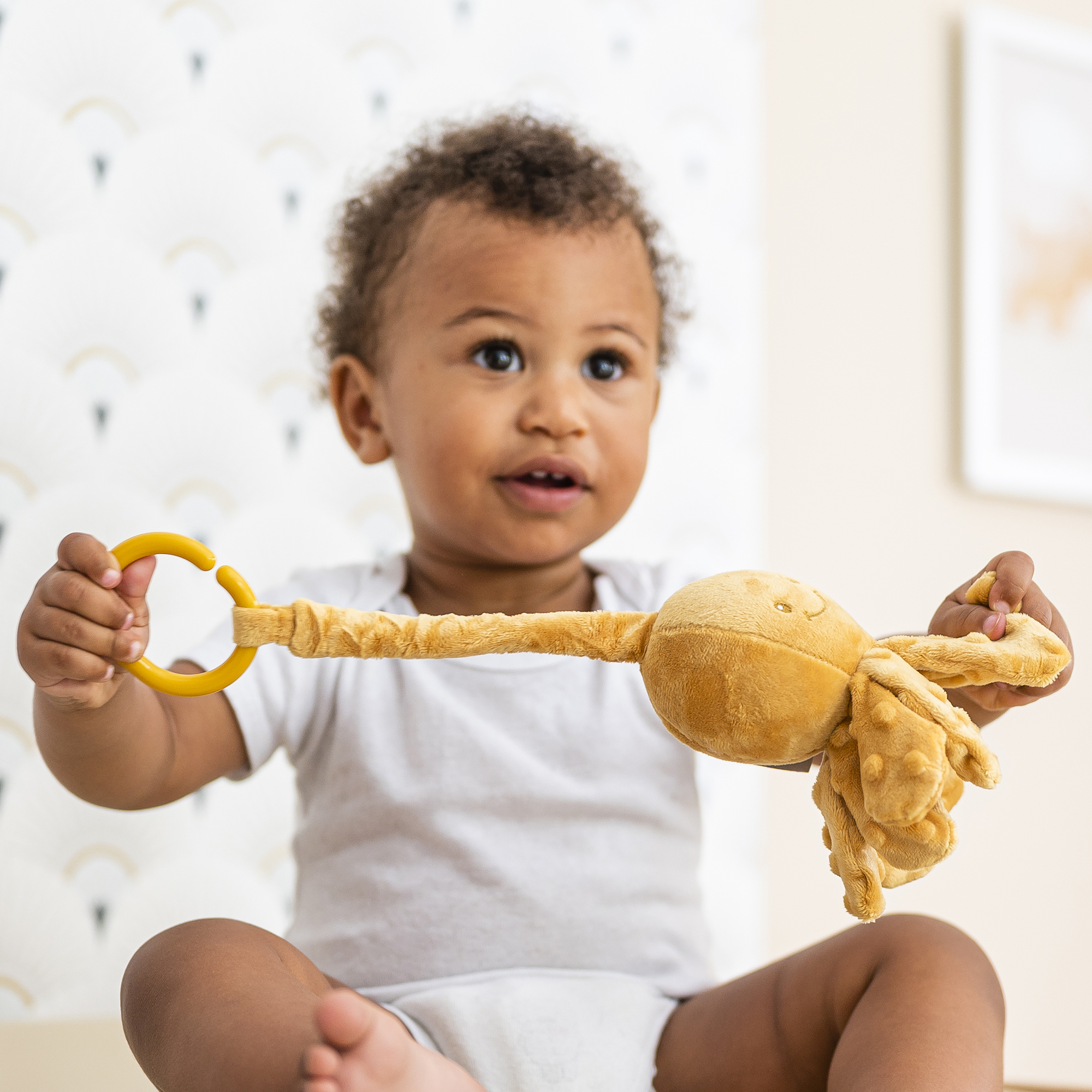 Pieuvre Lapidou Ocre NATTOU, Vente en ligne de Doudou et peluche