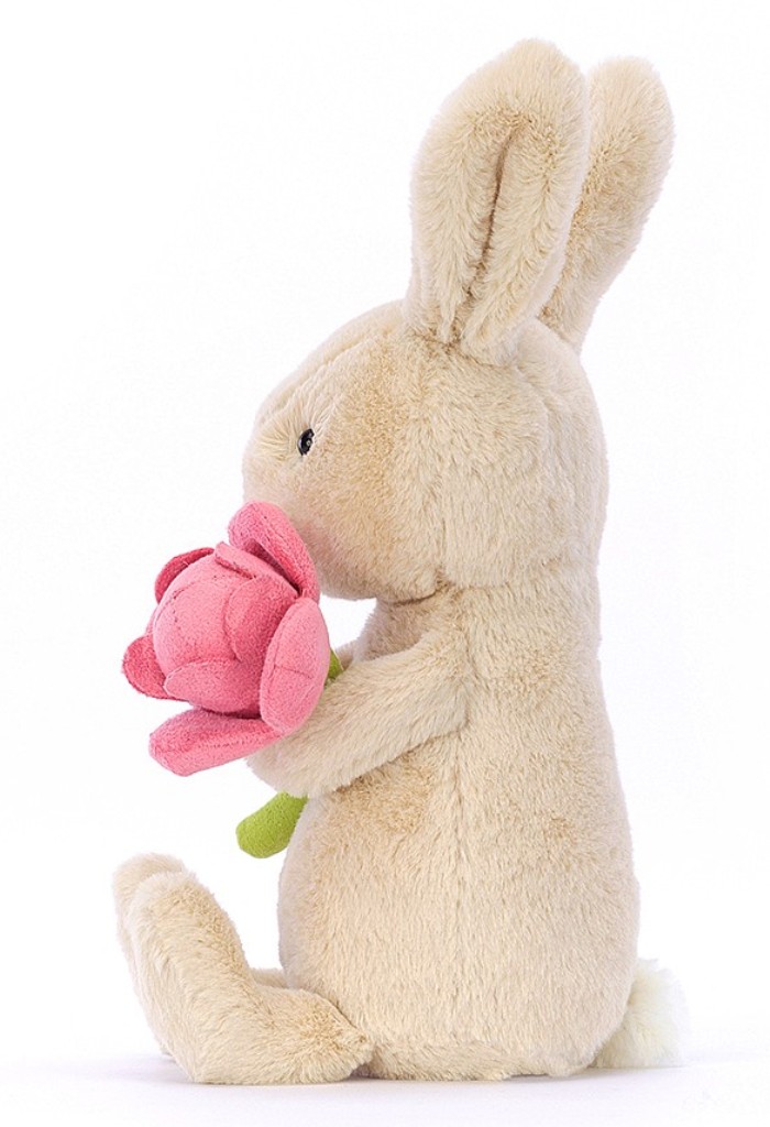 Jellycat - Peluche lapin bonnie avec une rose, Livraison Gratuite 24/48h