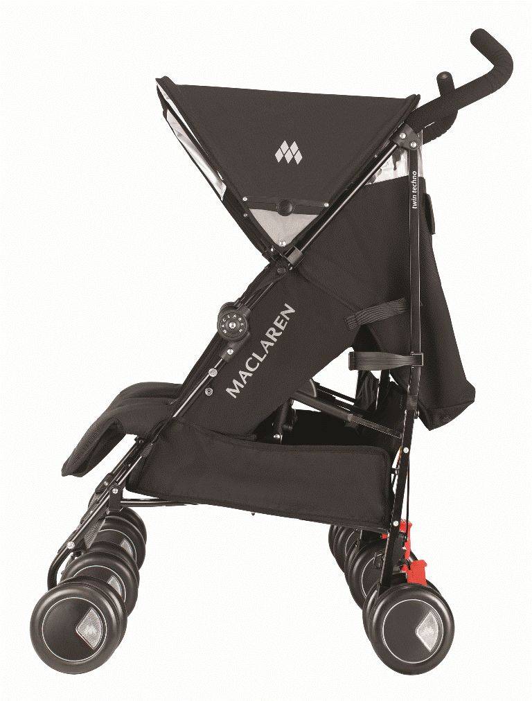 maclaren poussette double twin techno black